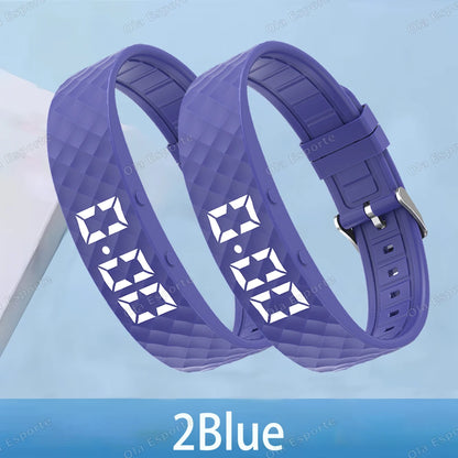 2026 Outdoor Smartwatch Sports Bracelet Vibration Alarm Clock Reminder Sleep Monitoring 24 Hours Pedometer Rechargeable Bracelet