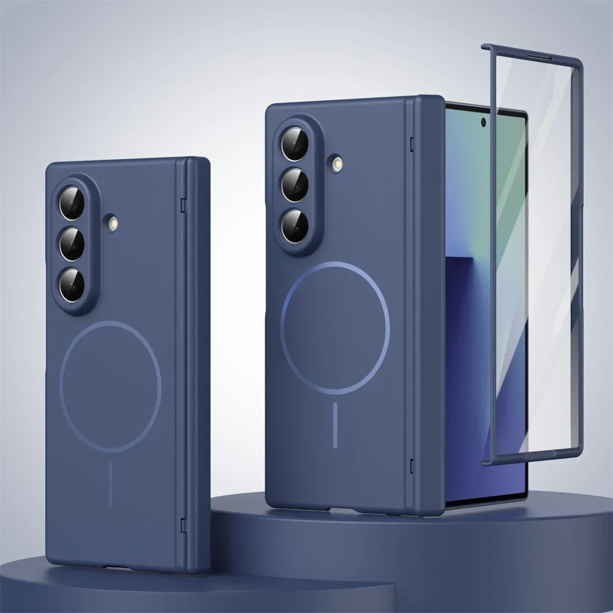 Hinge Protective Magnetic Phone Case for Samsung Galaxy Z Fold 7 6 5 4 3 5G for Magsafe Fold7 Fold6 with Screen Protector Cover