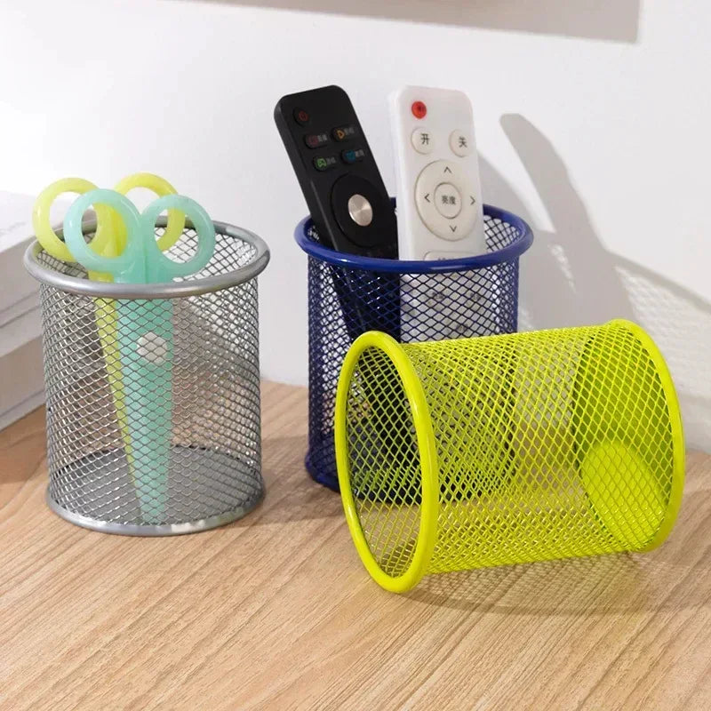 1Pcs New Pencil Holder Office Desk Metal Mesh Square Pen Pot Cup Case Container Organiser Durable Pencil Case - Urbizia