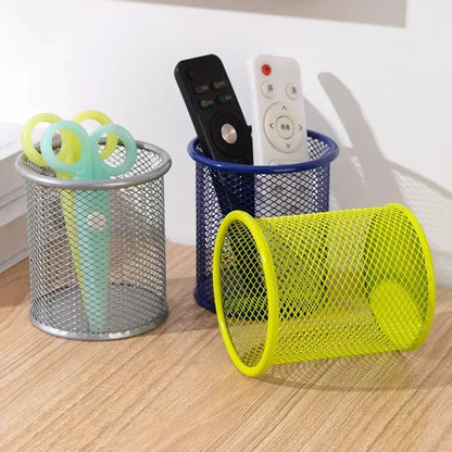 1Pcs New Pencil Holder Office Desk Metal Mesh Square Pen Pot Cup Case Container Organiser Durable Pencil Case - Urbizia