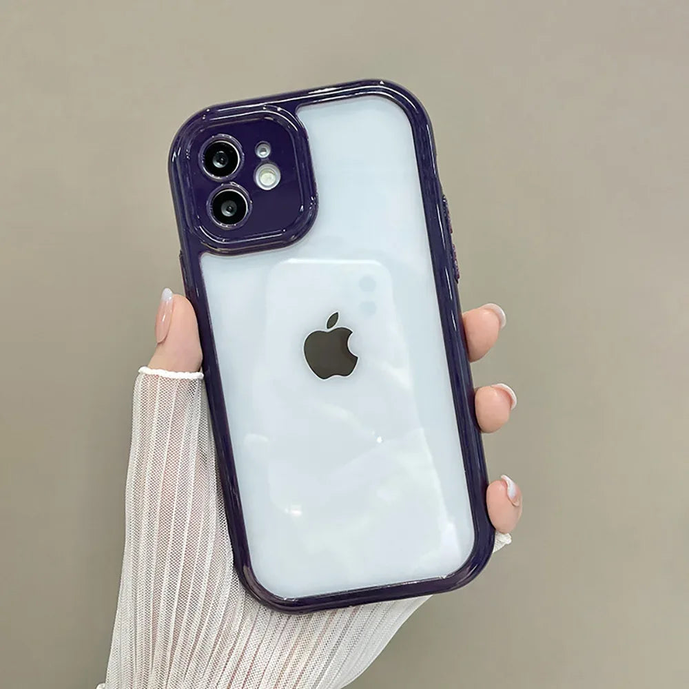 Candy Color Clear Silicone Case for iPhone