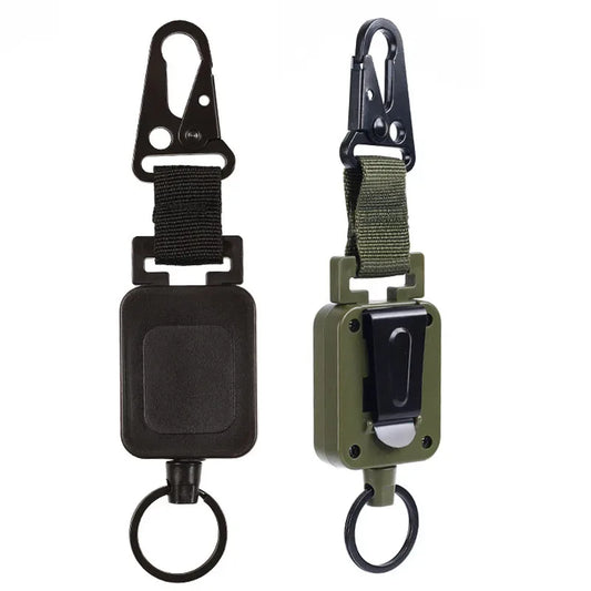 Retractable Keychain Belt Clip Heavy Duty Magnetic Carabiner 60CM Key Chains for Hiking Backpacking Outdoor Emergency Tools