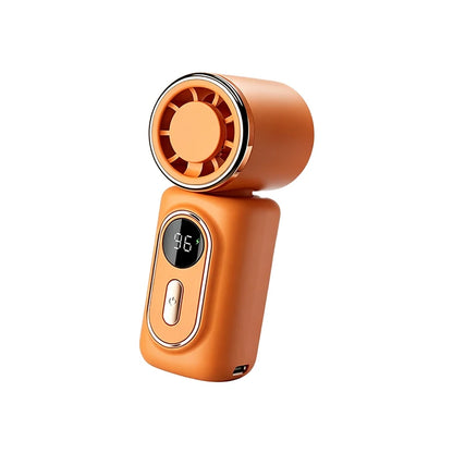 Mini Fan Portable Handheld Small Fan 5 Speeds Cooling Turbo 3000mAh 180° Adjustable Clip LED Display Type-C Rechargeable Fans