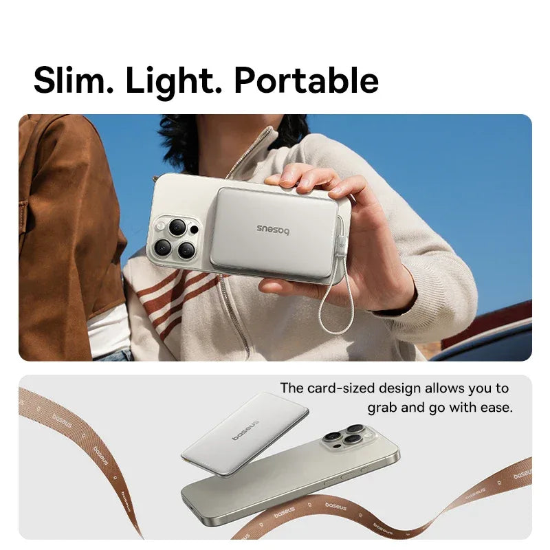 10000mAh Magnetic Power Bank 27W PD Fast Charging Slim
