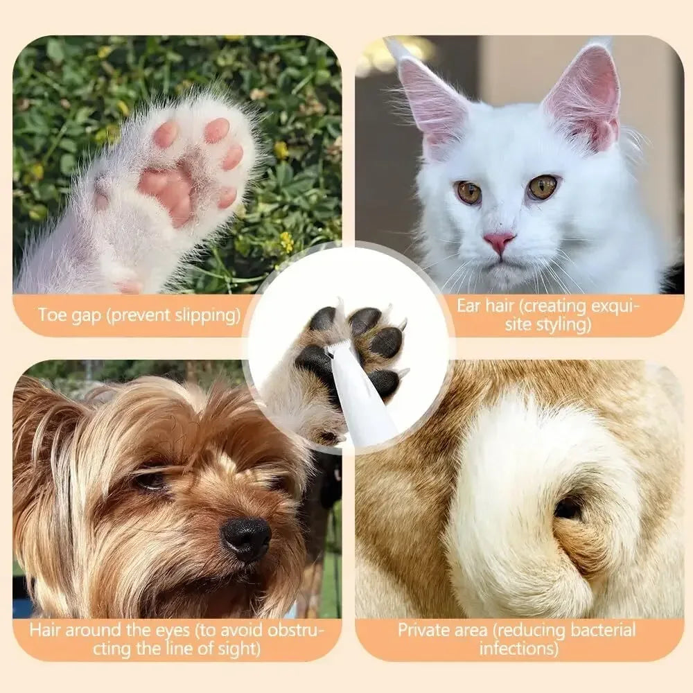 Dog Paw Trimmer with LED Light Fully Waterproof Pet Hair Trimmer with LED Display Dog Clippers for Grooming 18mm Widen Blade - Urbizia