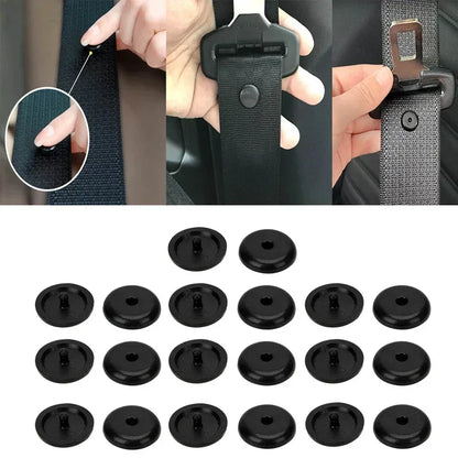 10 PCS Car Safety Seatbelt Stopper Buckle Auto Seat Belt Spacing Limit Stop Plastic Anti-slip Button Retainer Rivet Stud Clips - Urbizia