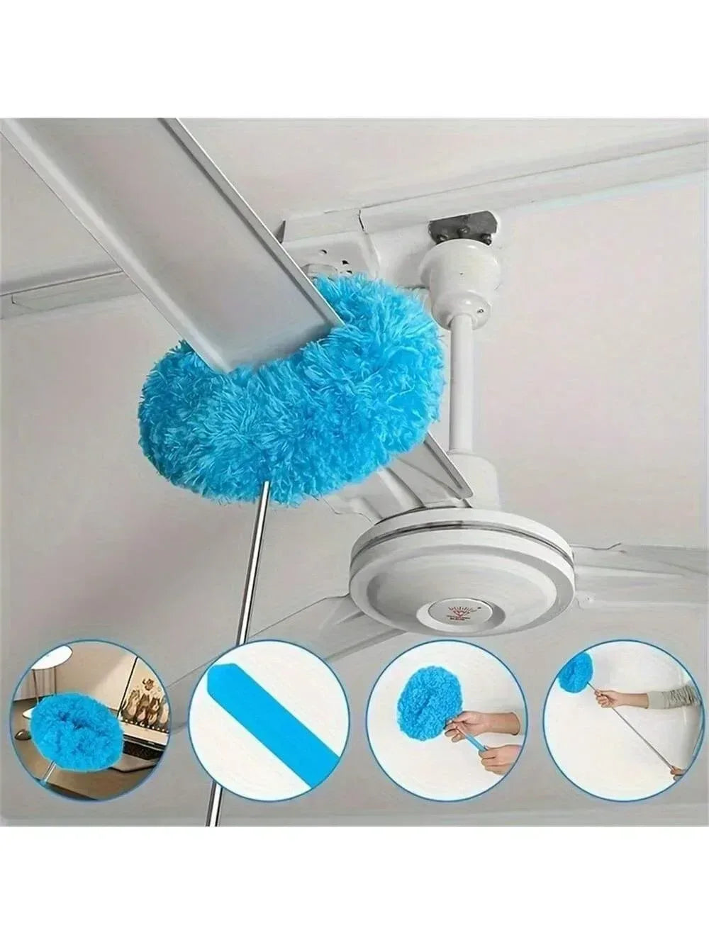 Microfiber Ceiling Fan Duster – Extendable & Reusable - Urbizia