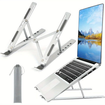 Adjustable Aluminum Laptop Stand – 6-Level Foldable Design - Urbizia