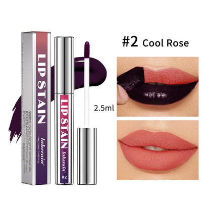 Peel Off Rose Pink Lip Gloss Matte Outline Contour Tattoo Lip Stain Waterproof Transfer Resistant Tear Off Natural Lip Tint