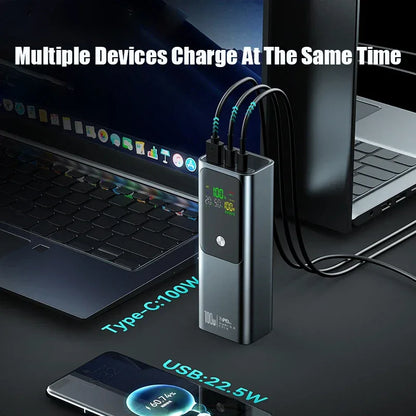 50000mAh Portable Color Screen Power Bank Supports PD100W Bidirectional Fast Charging Suitable For IPhone Laptop Samsung Xiaomi