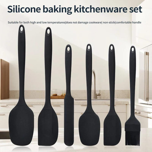 6-Piece Silicone Baking Tool Set – Spatula, Scraper, Oil Brush