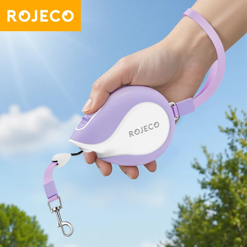 ROJECO Mini Automatic Retractable Dog Leash 3M Extendable Rope For Outdoor Travel Walking Hiking Pet Cat Dogs Traction Rope Lead