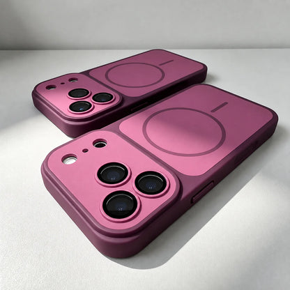Matte Armor Magnetic Wireless Charging Phone Case For iPhone 18 17 16 15 Pro Max 14 12 13 11 Pro Case Magsafe Shockproof Cover