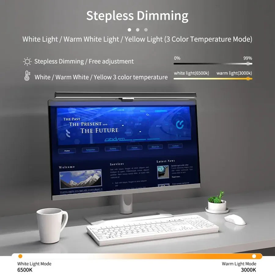 50cm Computer Monitor Light Bar Screen Hanging Lights Stepless Dimming USB Desk Lamp For Study Reading Light Table Monitor Lamp - Urbizia