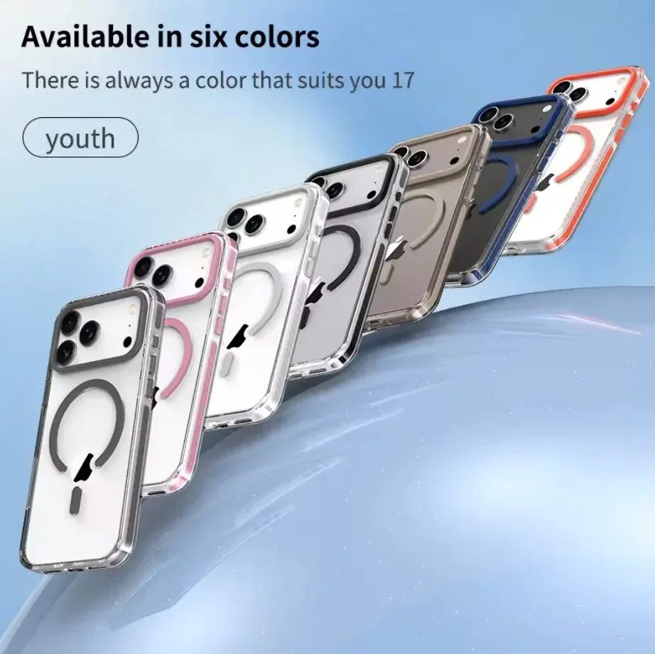 Luxury Magnetic Colorful Border MagSafe iPhone Case