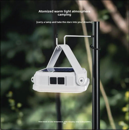 Portable Solar Camping Light Emergency LED Hanging Lamp Rechargeable Outdoor Tent Work Light with Digital Power Display