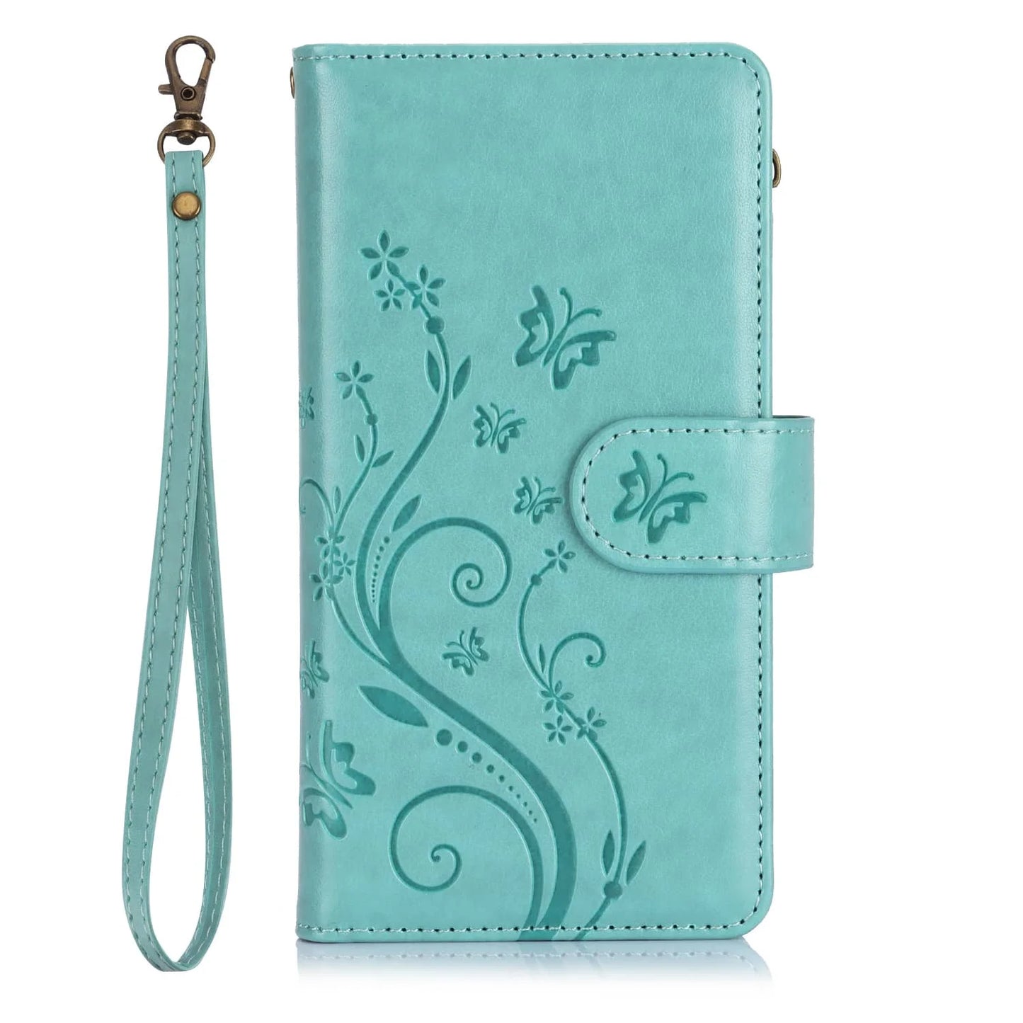 WEFOR for Samsung Galaxy A57 A37 A56 A36 5G A17 A26 A16 A07 A06 Wallet Case, 6 Card Slots/Zipper Pocket, Detachable Wrist Strap