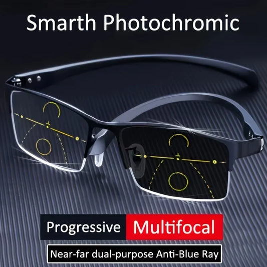 SZTZX TR90 Photochromic Progressive Reading Glasses – Flexible