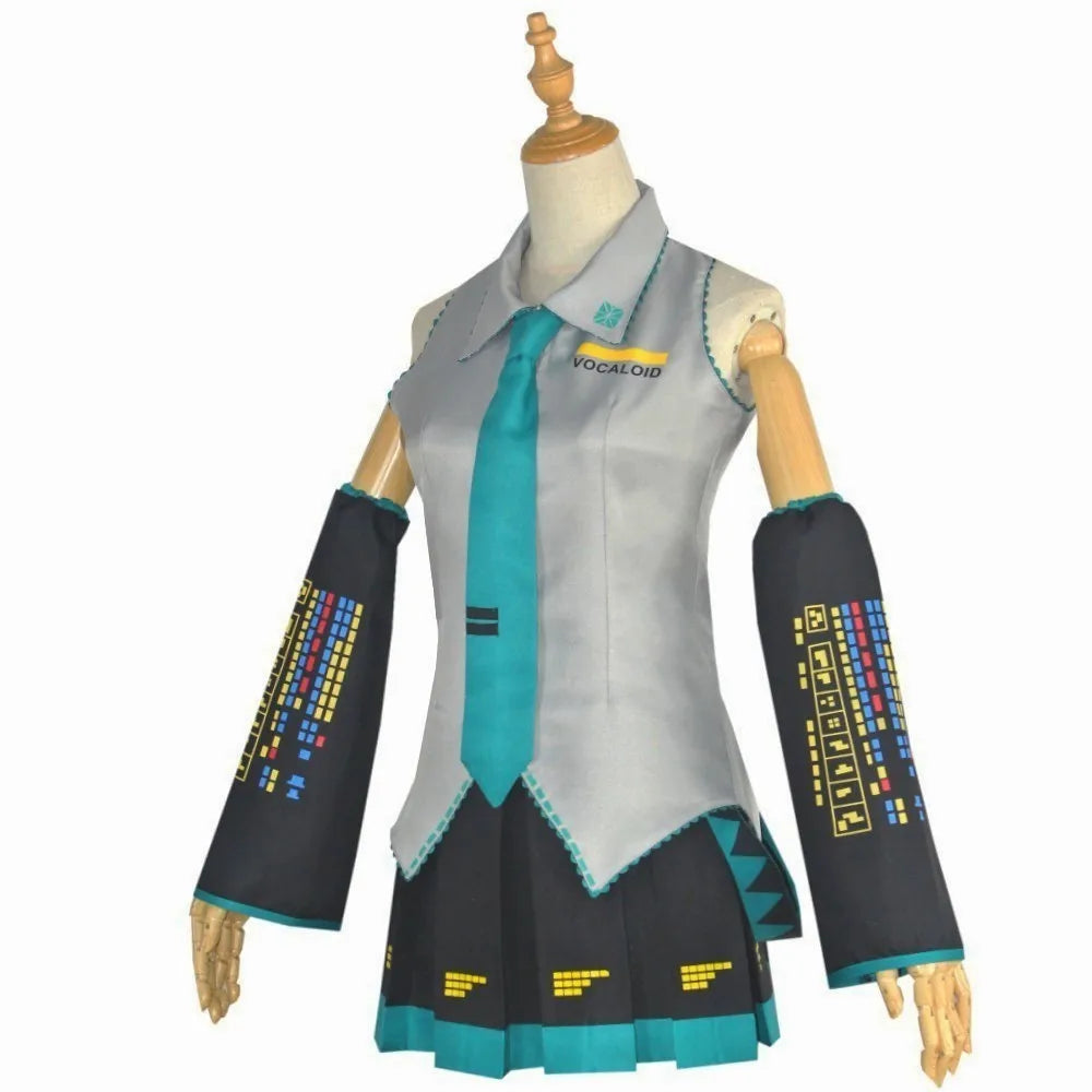 Hatsune Miku Anime Cosplay Costume – JK Skirt Uniform with Wig & Accessories for Halloween