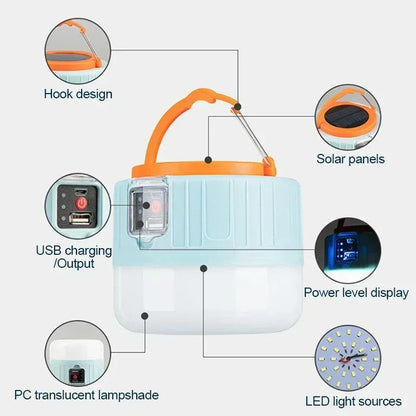 Portable Camping Light Power Bank LED Camping Lanterns Handheld Waterproof Outdoor Tent Light Rechargeable Floodlight Flashlight - Urbizia