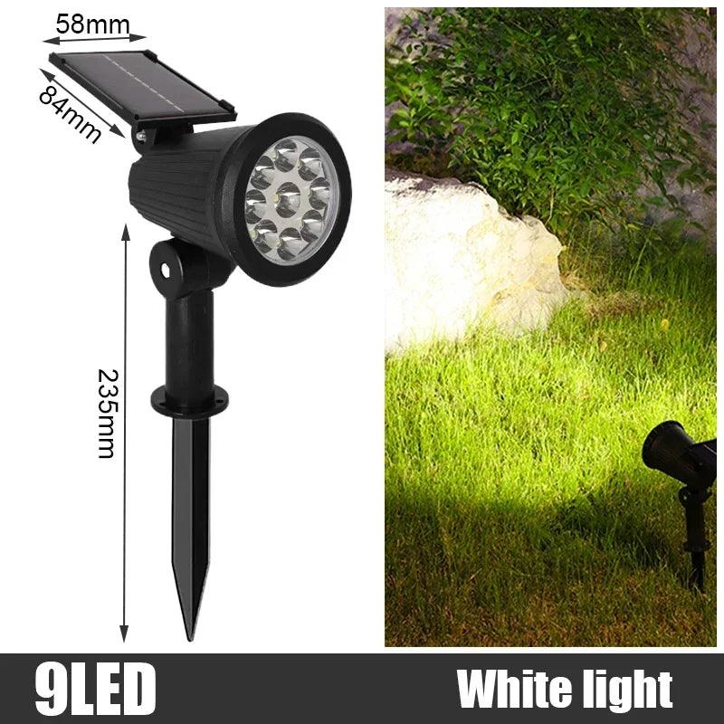 Garden 9 LED Solar Powered Light Adjustable Solar Spotlight Outdoor IP65 Waterproof Landscape Lamp Villa Night Decor Light