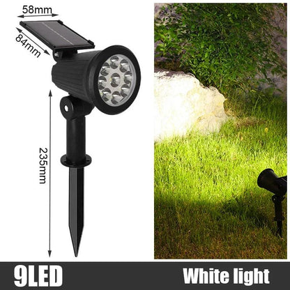 Garden 9 LED Solar Powered Light Adjustable Solar Spotlight Outdoor IP65 Waterproof Landscape Lamp Villa Night Decor Light