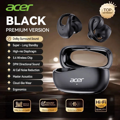 Acer Ohr555 Wireless Bluetooth Earphones with Ear Clip Design, Hifi High-Definition Noise Reduction, Comfortable to Wear, Suitable for Sports, Running, Fitness, Compatible with Mobile Phones, Tablets, and Laptops