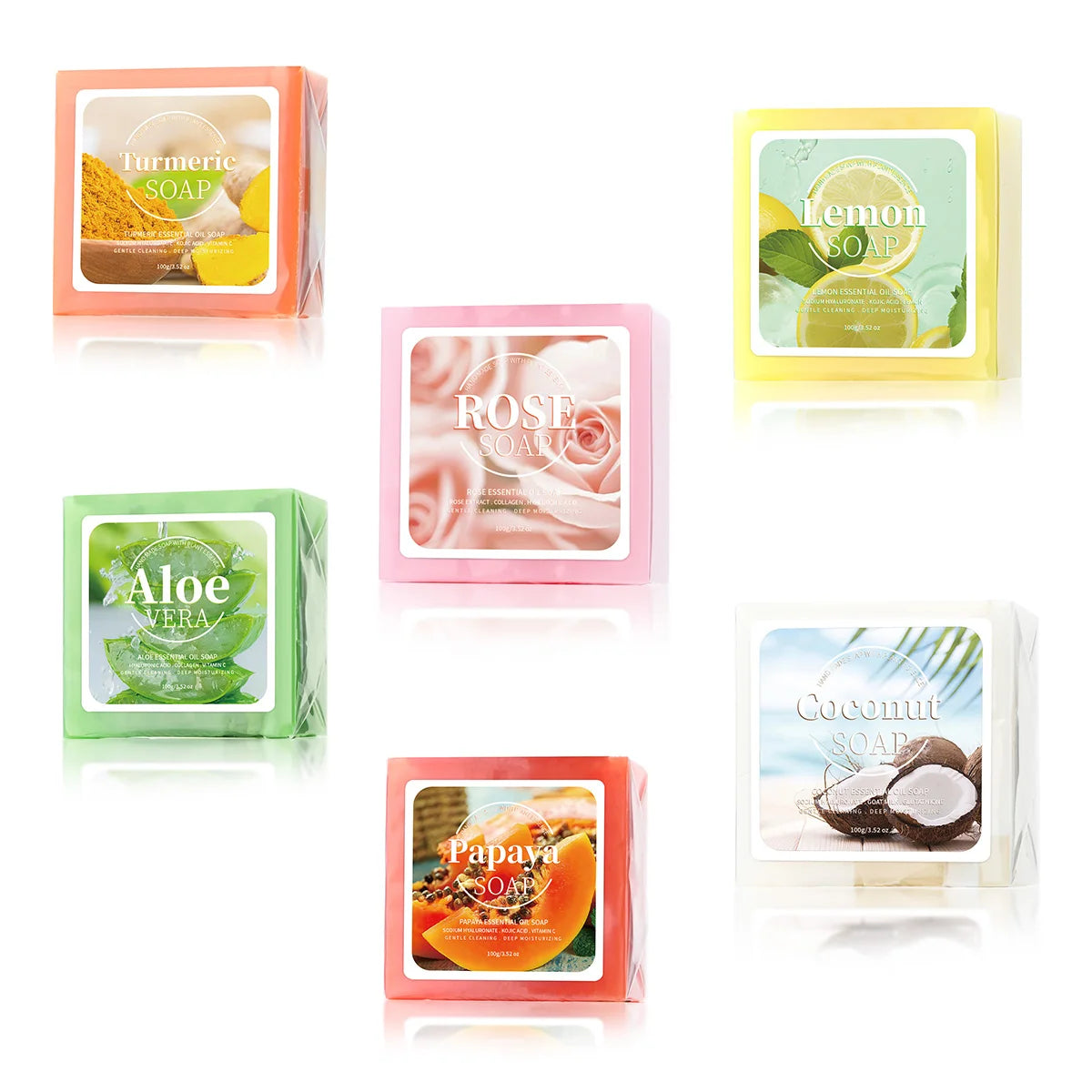100g B+ Papaya Extract Nourishing Handmade Soap Deep Cleansing Whitening with Coconut Goat Milk Soap