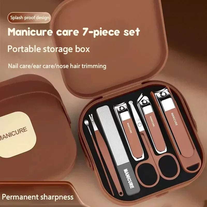 Complete 7 Sets Anti-Splash Protection Tool Nail Clipper Set Hand In Hand With Manicure Clippers Manicure Nail Clippers Manicure