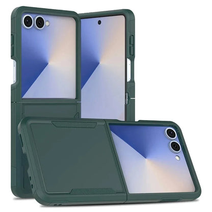 Luxury Military Shockproof Armour Phone Case for Samsung Galaxy Z Flip 7 6 5 zflip 4 5G Double Bumper Hybrid Protective Cover
