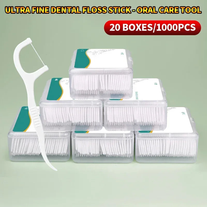 1000/600/300/150PCS - Ultra fine dental floss stick - Clean the gaps between teeth with one piece - Oral care tool - Urbizia