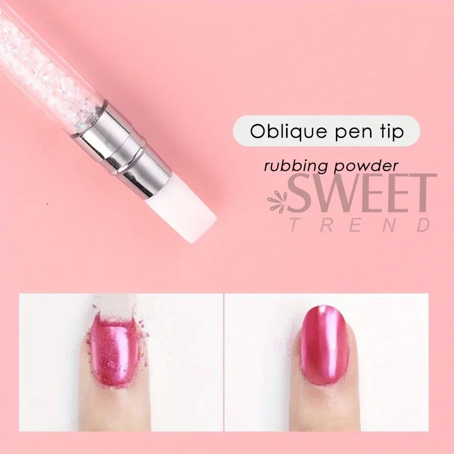 Double Head Silicone Nail Art Pen Carving Flower Sculpting Pen Adjustable Glue Stick Embossing Brush Professional Manicure Tools