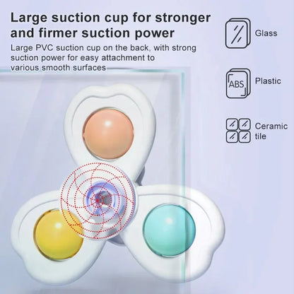 3-in-1 Suction Cup Spinning Top Toy for Babies & Toddlers