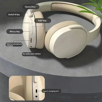 Wireless Bluetooth 5.3 Headphones over Ear Hifi Stereo Headsets True Sports with Earphones Tf/Aux Music Player with Mic - Urbizia