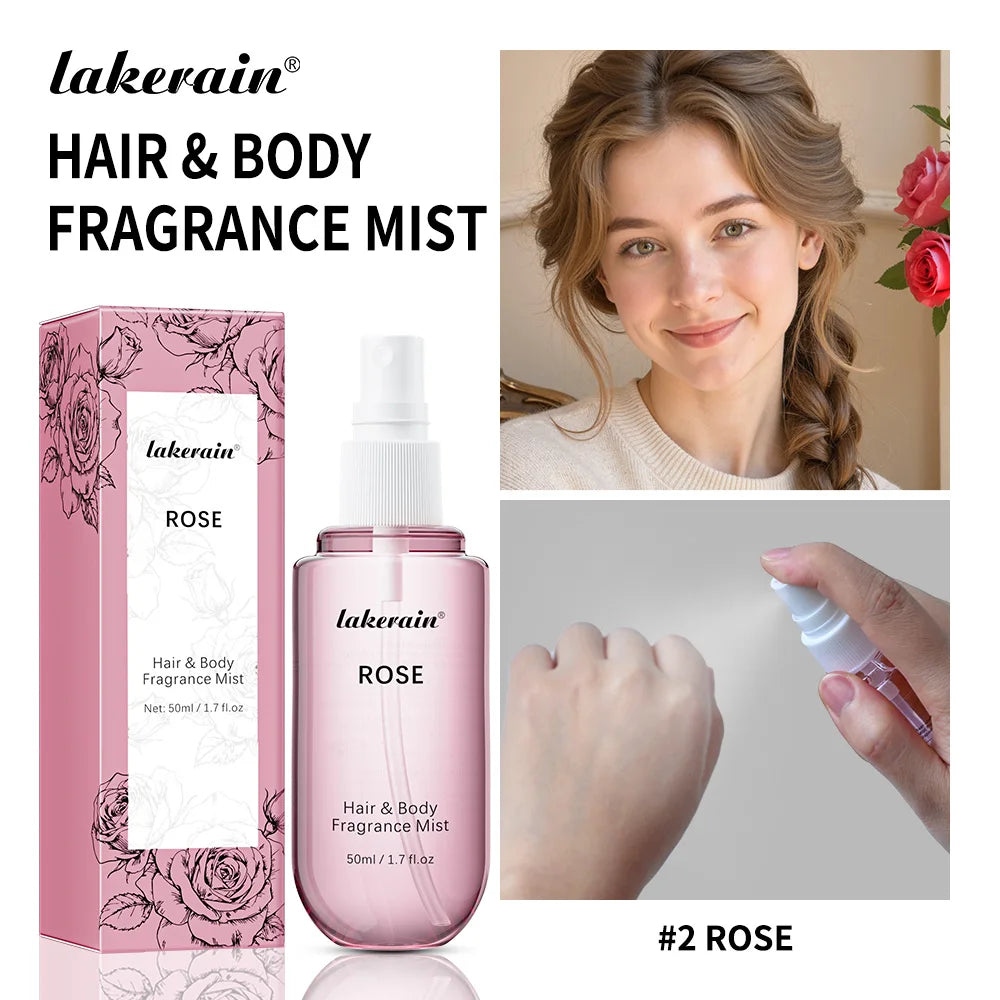 1/2 Pcs Vanilla Rose Fragrance Spray Hair & Body Fragrance Mist Fresh Long Lasting Fragrance Perfume Travel Size Freshener Spray