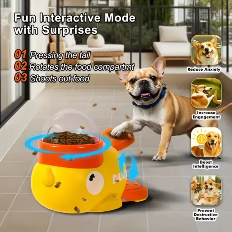 Little yellow duck pet leaking device pet interactive toys educational training device pet feeding device puppy leaking toys - Urbizia