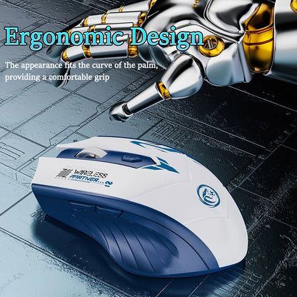 2.4G Wireless Mouse Dual-Mode Bluetooth Mouse 6Buttons Silent Gaming Mice Rechargeable E-Sports Mouse 1600DPI Office Mice For PC