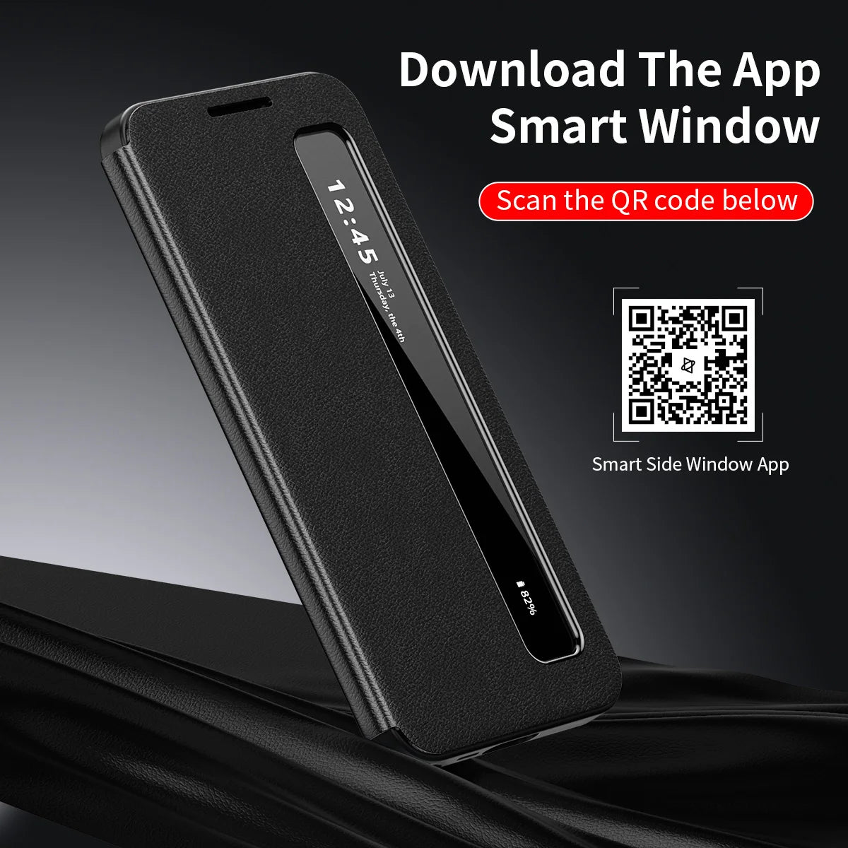 APP Luxury Leather Phone Case for Samsung Galaxy S26 S25 S24 S23 S22 Ultra Plus S25FE Edge Flip Smart Display Clear Window Cover