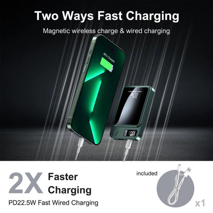 Magnetic Power Bank Wireless 10000Ah Portable 22.5W Fast Charging LED Digital For magsafe For iPhone 17 16 15 Por Max PowerBank