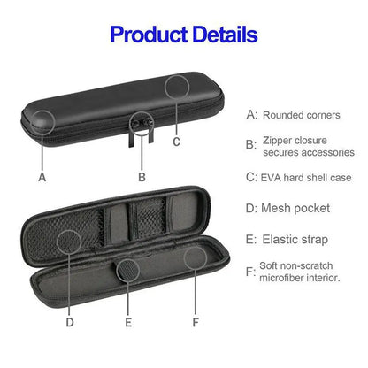 Black EVA Hard Shell Stylus Pen Pencil Case Holder Earphone Mesh Storage Organizer Pencil Zipper Case School Supplies