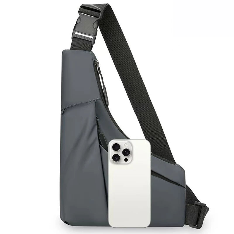 Men's Portable Chest Bag Outdoor Sports Crossbody Bag Lightweight Asymmetrical Thin Waist Pack Suitable for Travel Hiking Daily