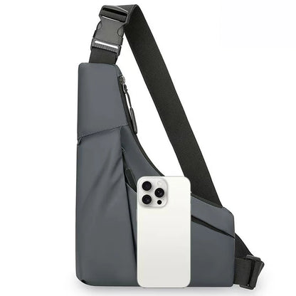 Men's Portable Chest Bag Outdoor Sports Crossbody Bag Lightweight Asymmetrical Thin Waist Pack Suitable for Travel Hiking Daily