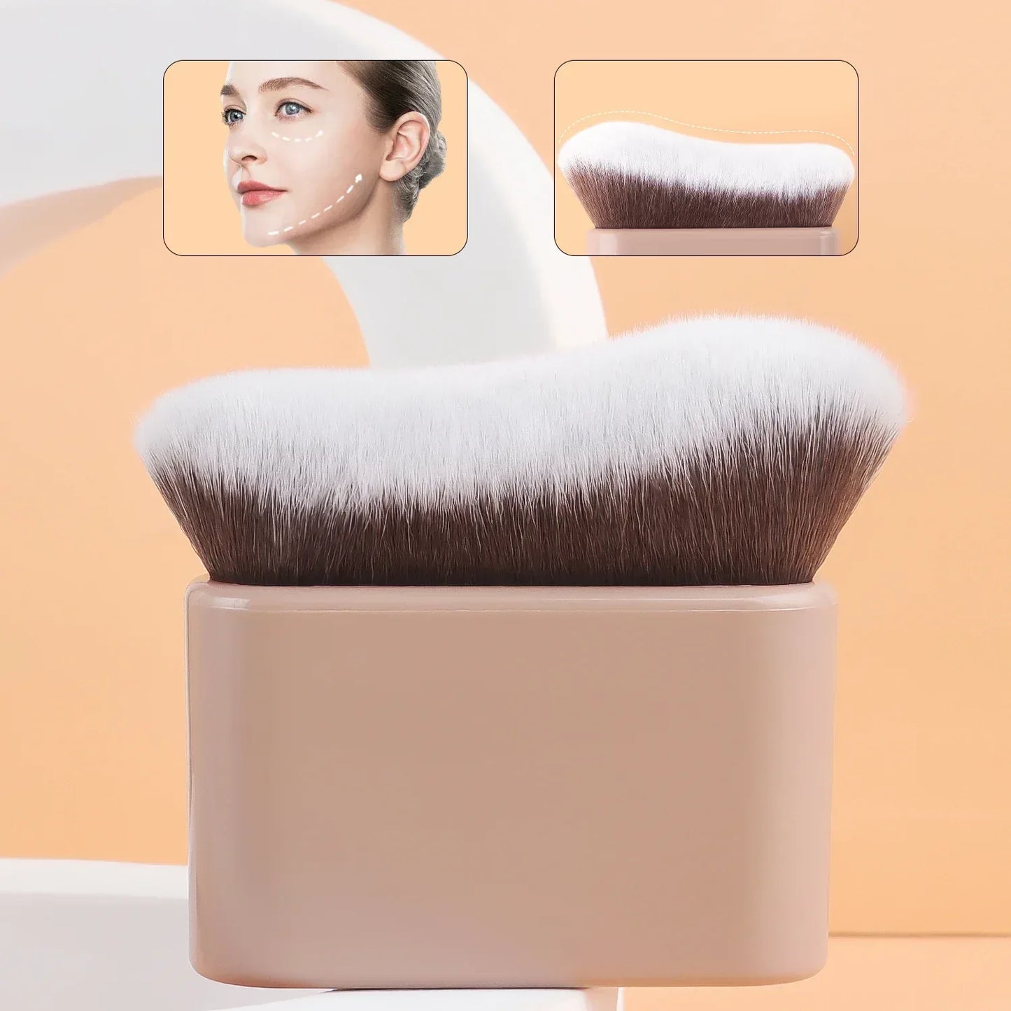 Foundation Brush, 1pcs Plastic Creative	wave Fit Perfectly Cosmetic Brush	at home or On-the-Go - Urbizia
