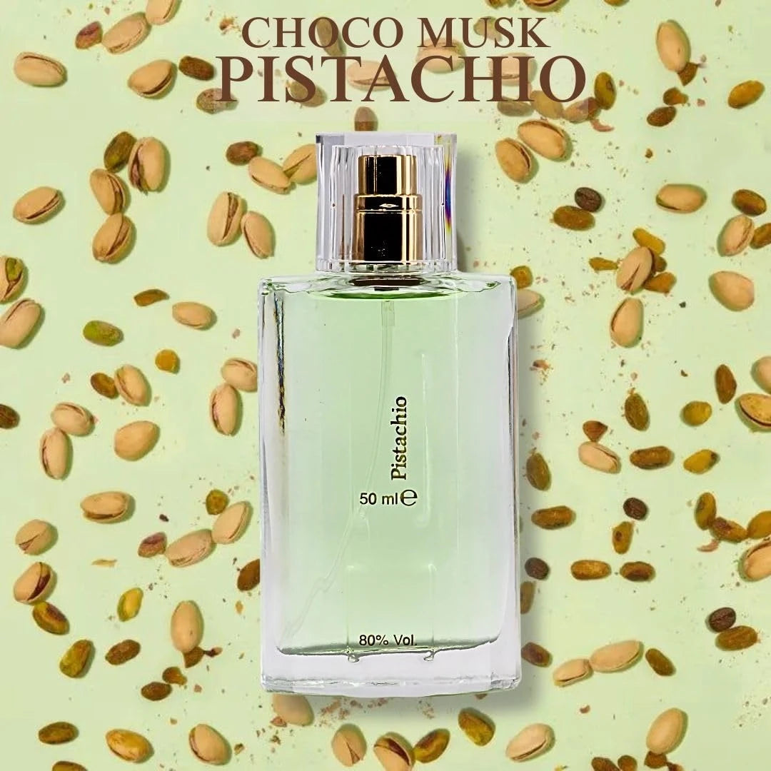 2/1 pcs Choco Musk Perfume - Original, Marshmallow & Pistachio Eau de Parfum Sprays 50ml (1.65 oz) | Gourmand Perfume with Chocolate & Vanilla | Long-Lasting Sweet Fragrances (Bundle)