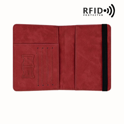 Retro PU Travel Passport Holder, RFID Blocking  Multi-Function Wallet, Passport Covers with Slots for Cards and Personal Items