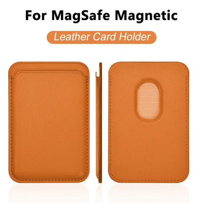 Leather Card Wallet Cover Phone Card Holder for MagSafe Magnetic Case Suitable for All iPhone for MagSafe Card Phone Back Bag