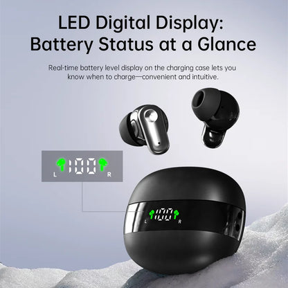MINI550-Wireless Headphones, High-Fidelity Stereo Headphones, With Noise Cancellation Feature and LED Display, Mini Headphones