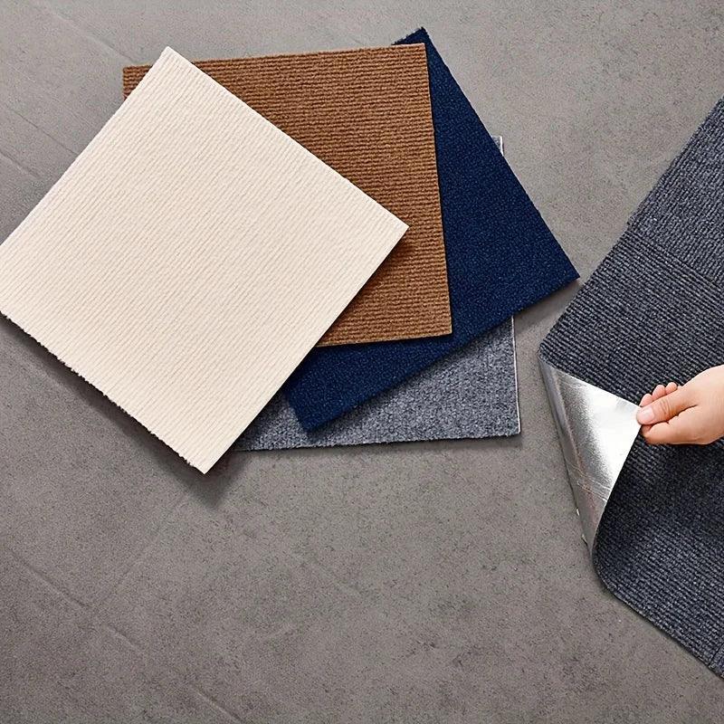 30x30cm DIY Modern Carpet Self-adhesive Anti Slip Block Fully Spread Floor Mat Bedroom Study Office Can Be Cut - Urbizia