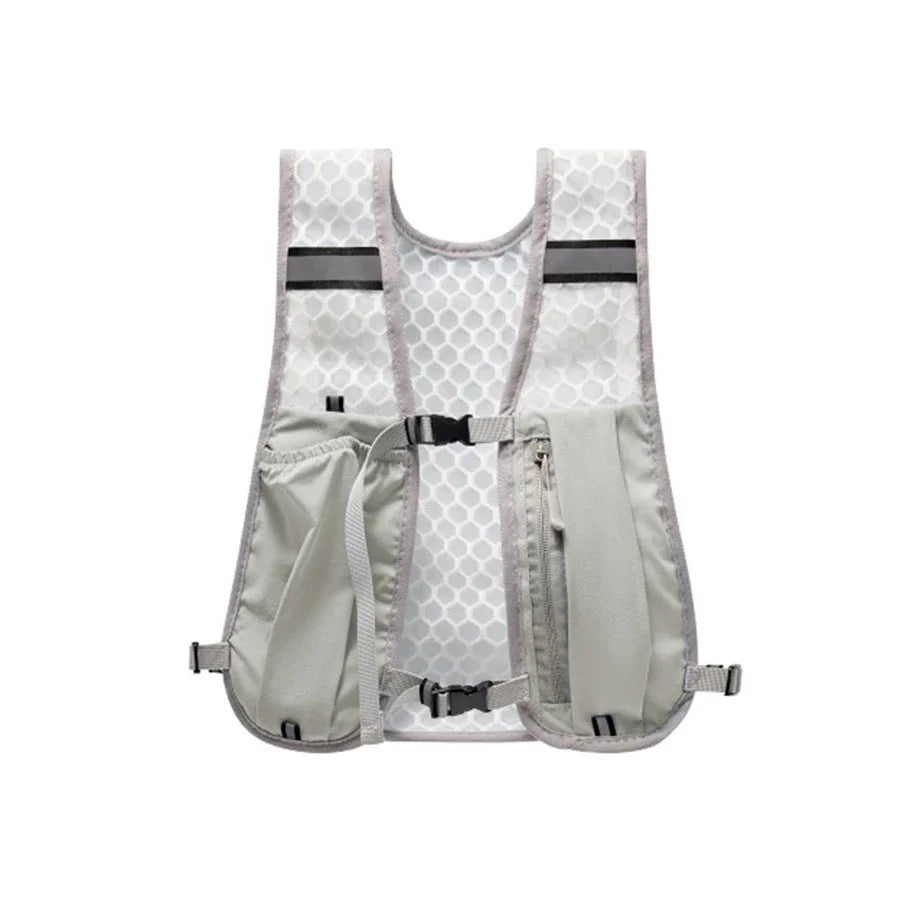 Biking Running Storage Vest Backpack Lightweight Running Vest Reflective Hydration Water Chest Pack Phone Storage Pocket
