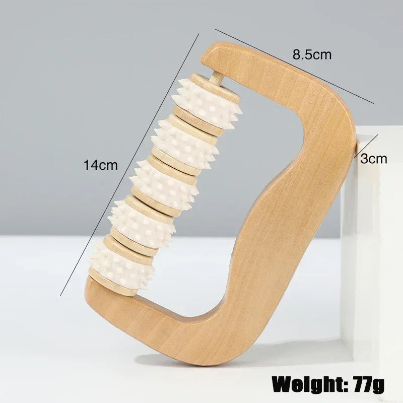Wooden Massager Manual Roller Neck Back Waist Massage Tool Portable Meridian Dredging Massager Relax Leg Body Massage for Face